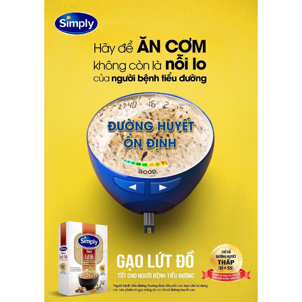 [HCM]Gạo lứt đồ Simply hộp 1kg