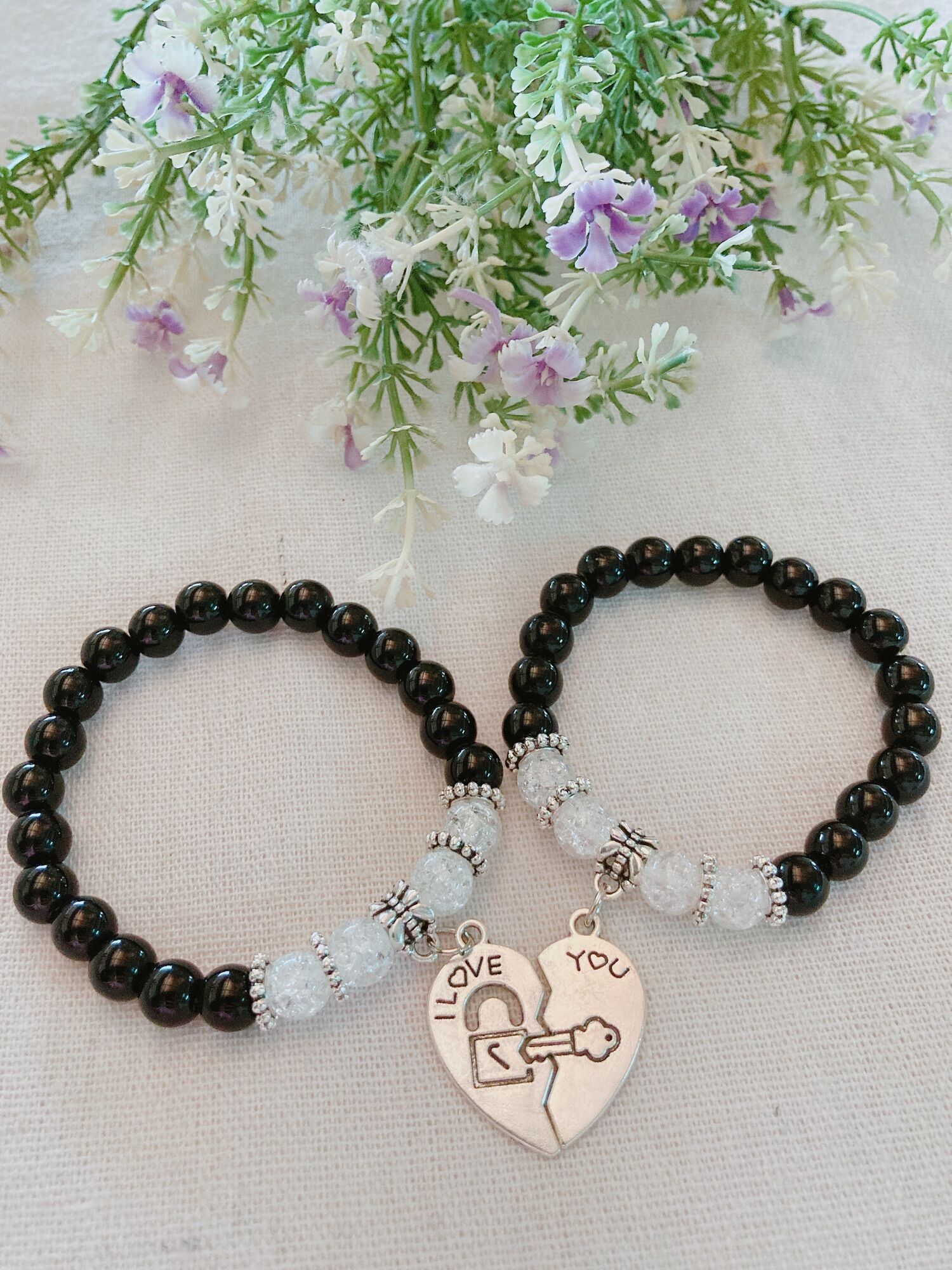 Vòng tay cặp đôi chuỗi đá (2 vòng)
