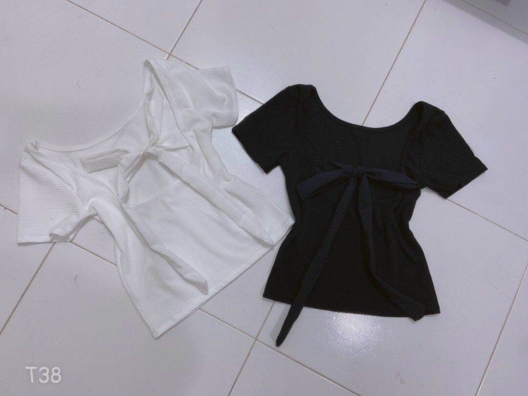 [HCM]ÁO THUN CROPTOP CỘT NƠ LƯNG