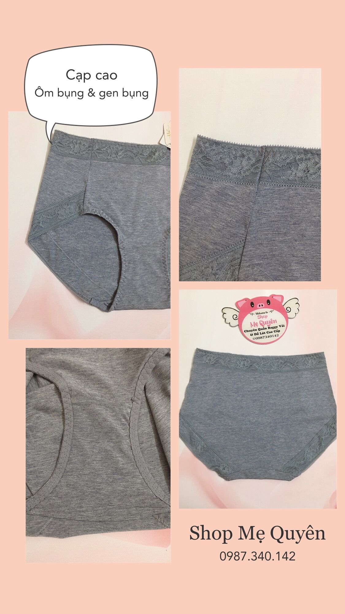 Quần lót Cotton cạp cao ôm bụng mỡ
