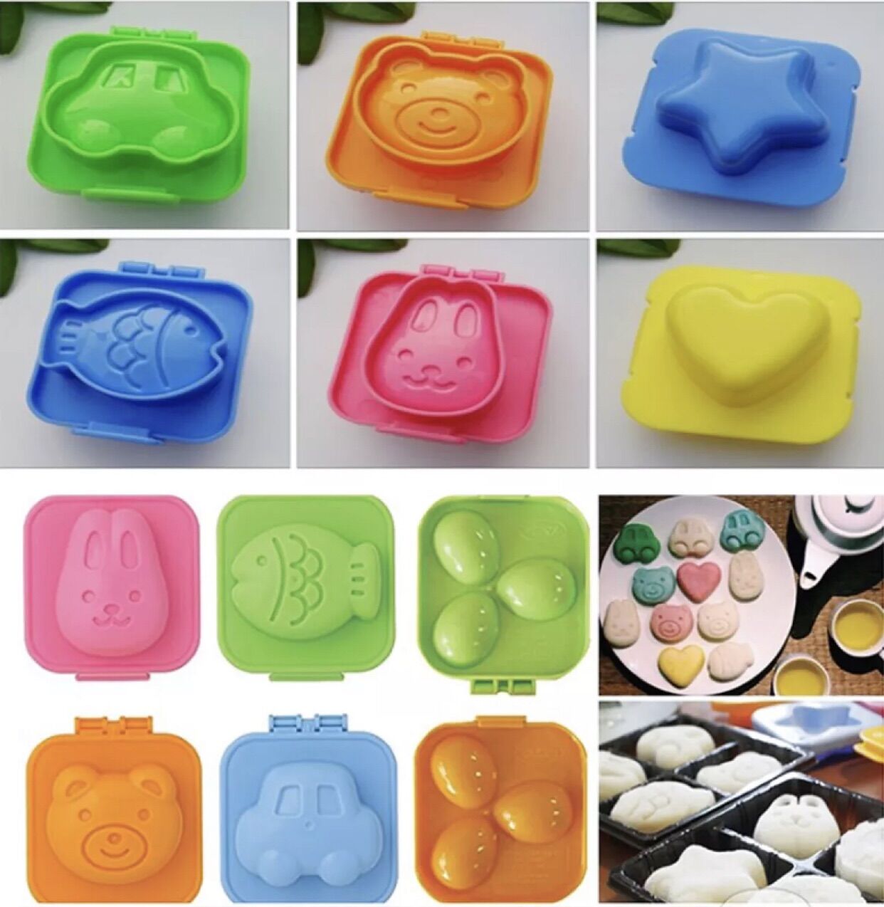 Bộ 6 khuôn ép/ khuôn làm cơm bento kiểu Nhật cho bé