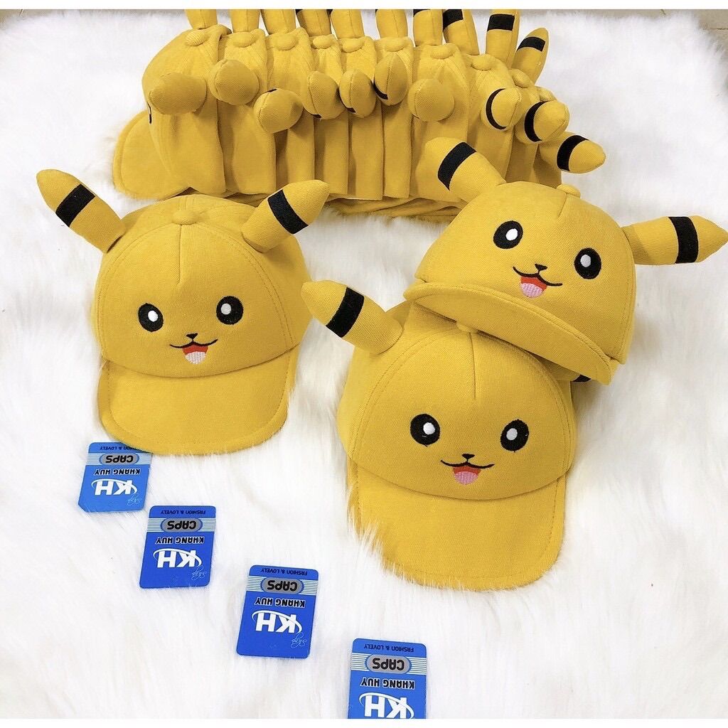 Nón kết mỏ mềm pikachu cho bé dể thương 1t đến 3t