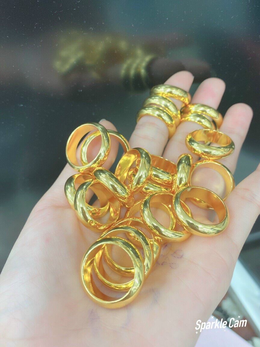 Nhẫn trơn 3 chỉ mạ vàng 24k khắc 9999
