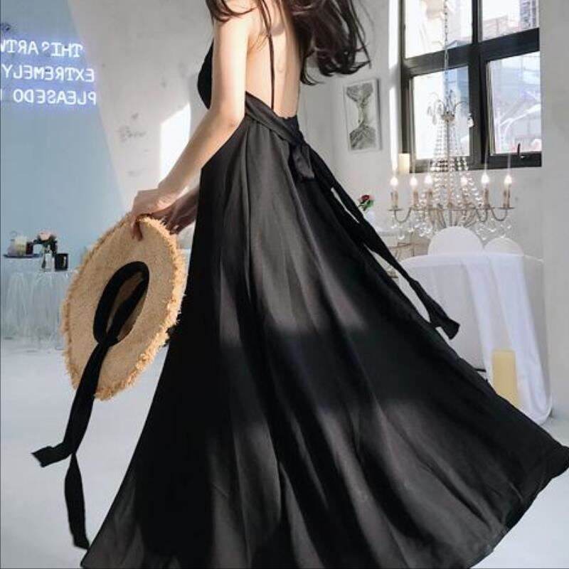 Đầm maxi 2 dây hở lưng