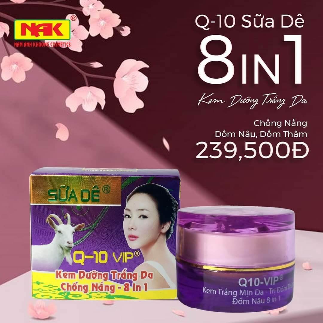 Kem dưỡng trắng da chống nắng giữ ẩm tàn nhang đốm nâu đốm thâm Q-10 Sữa dê 30g