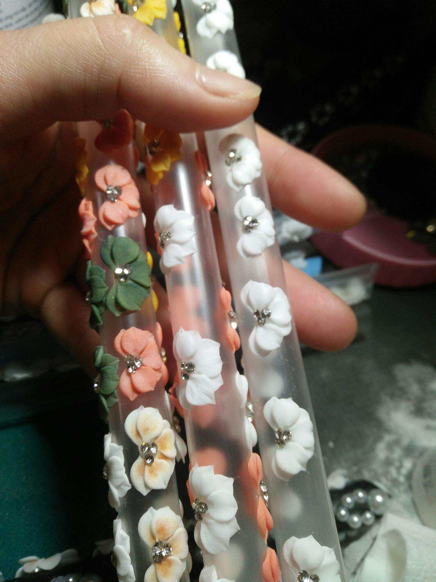 hoa bột nail, cúc nửa nhọn set 10 bông