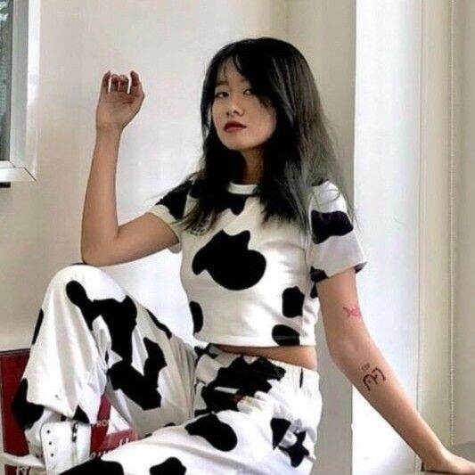 Áo croptop tay ngắn bò sữa 3 màu