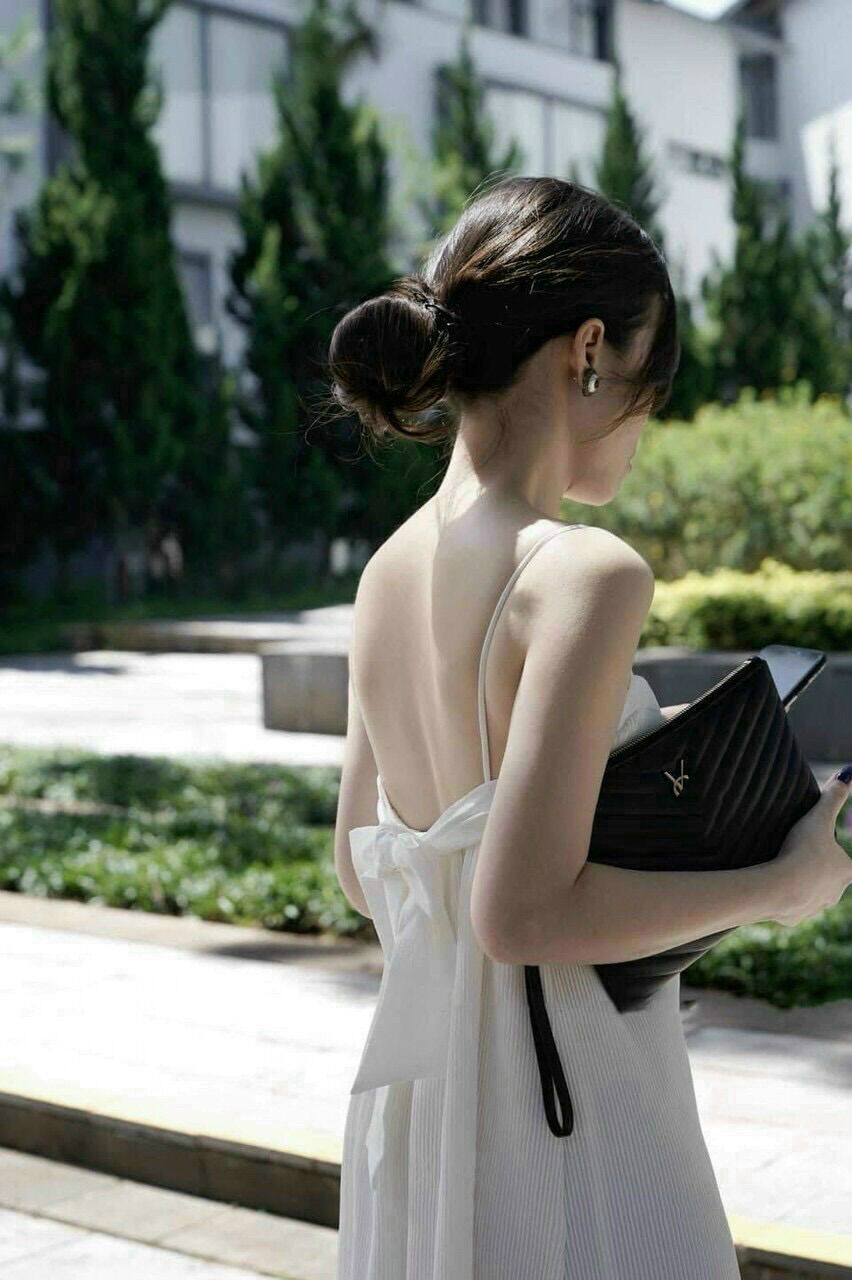 Đầm 2 dây cột nơ lưng (hình thật+video)