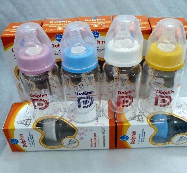 Bình sữa thủy tinh Dolphin cổ hẹp 120ml