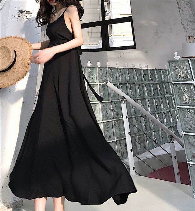 Đầm maxi 2 dây hở lưng