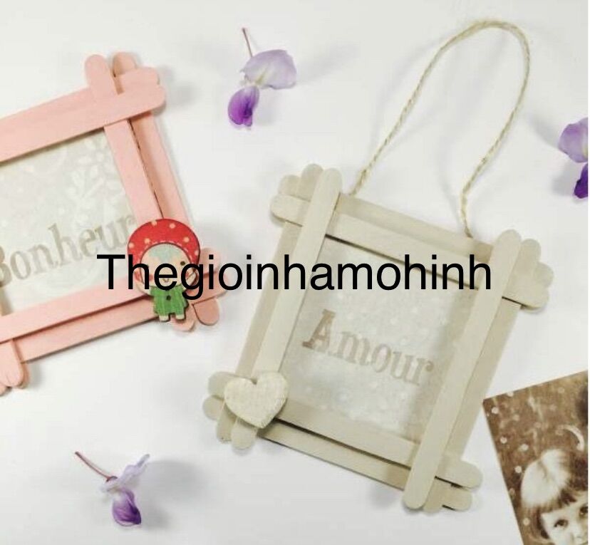 Khung ảnh que kem, khung ảnh trang trí, diy