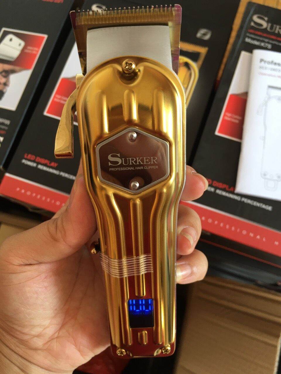 [Tặng Lược Tony Cao Cấp]Tông đơ cắt tóc chuyên nghiệp SURKER K7S sắc bén màu vàng mạnh mẽ và thành c