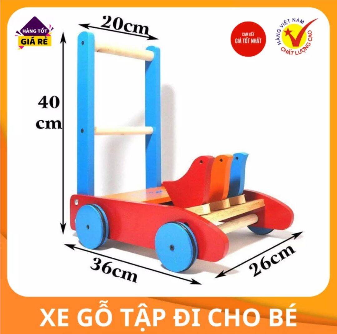 Xe tập đi con gà. chất liệu bằng gỗ. kích thước 40 x 36 x 26cm.