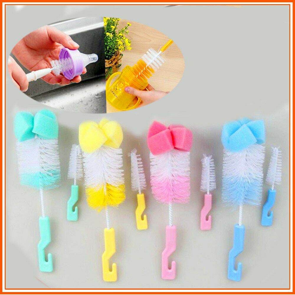 🏪 HCM 💗  Bộ cọ súc bình sữa 2 chi tiết ( 1 bộ gồm : 1 cây cọ súc bình và 1 cây cọ súc nấm ty )