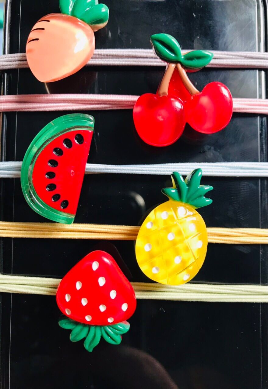 🍓Set 10 Dây cột Tóc Hình trái Cây Lớn, Bóng, Xinh (Hình thật)