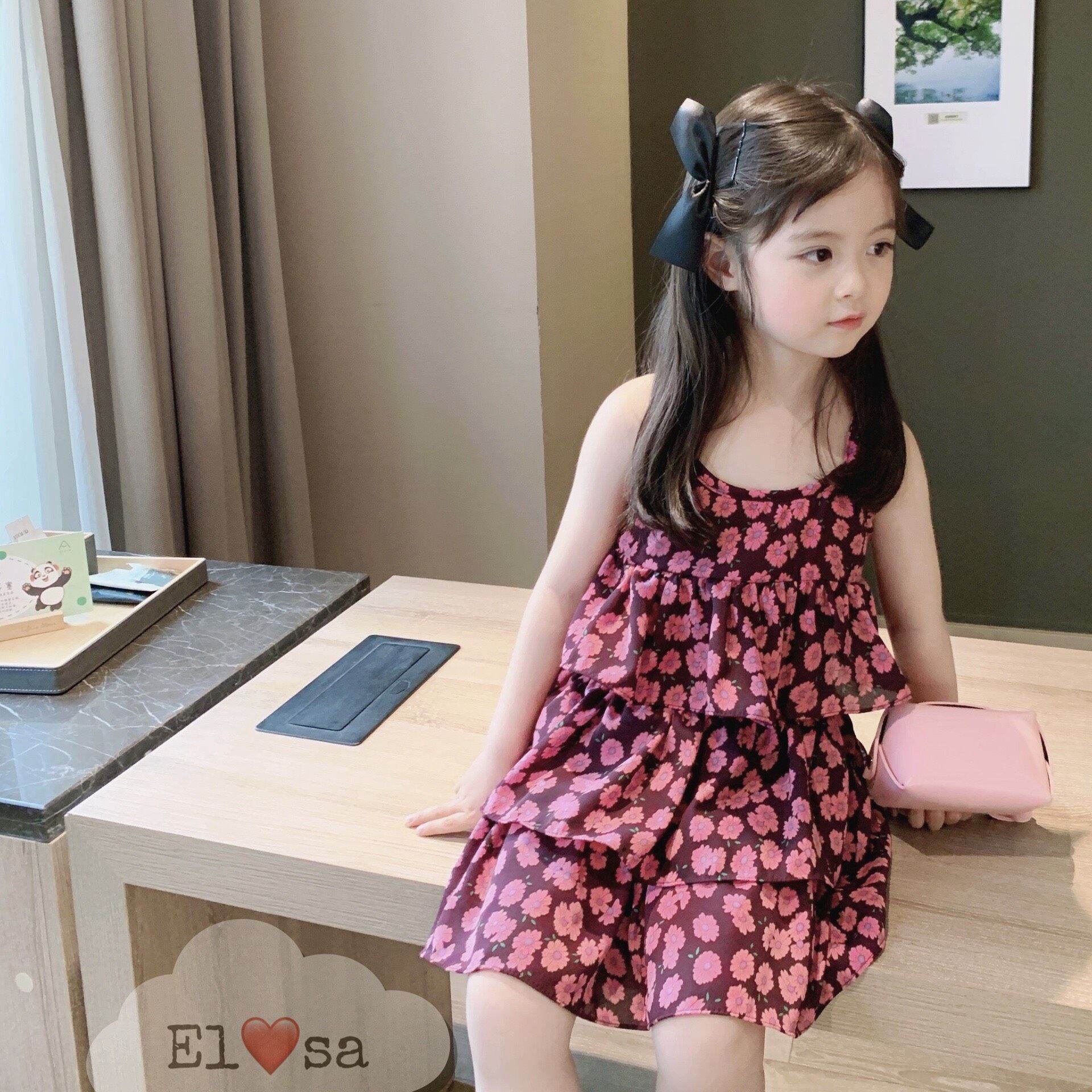 Đầm hai dây 3 tầng cho bé