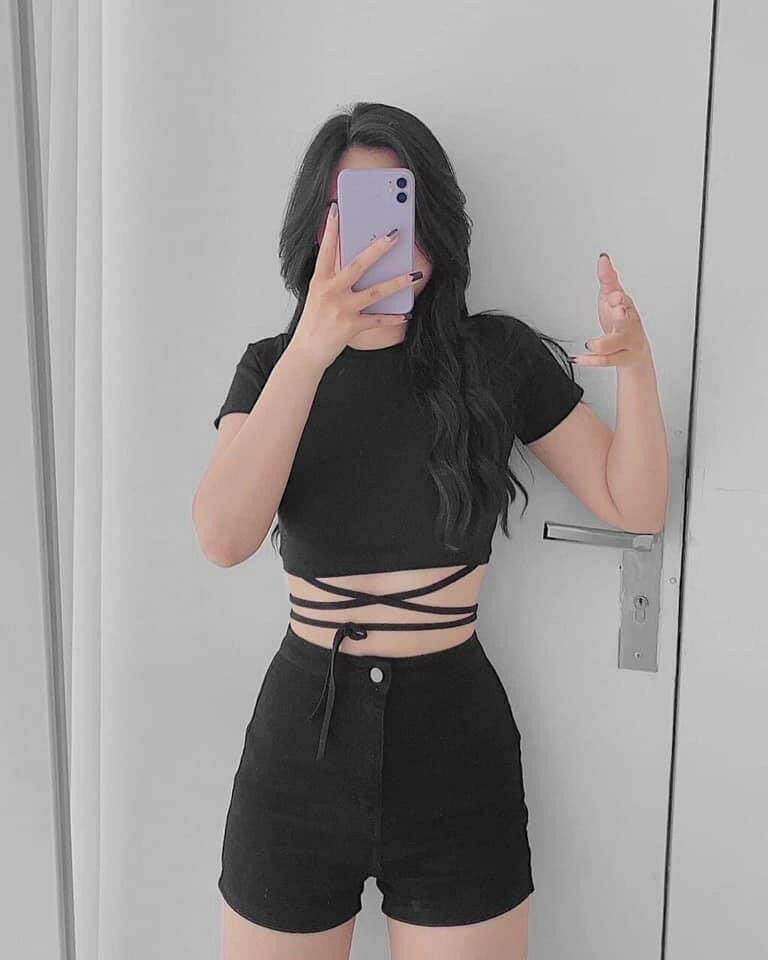ÁO KIỂU CROPTOP DÂY BUỘC EO