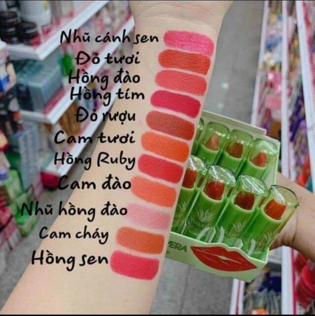 son dưỡng nha đam có màu 99% aloe vera shiny hasaya girl