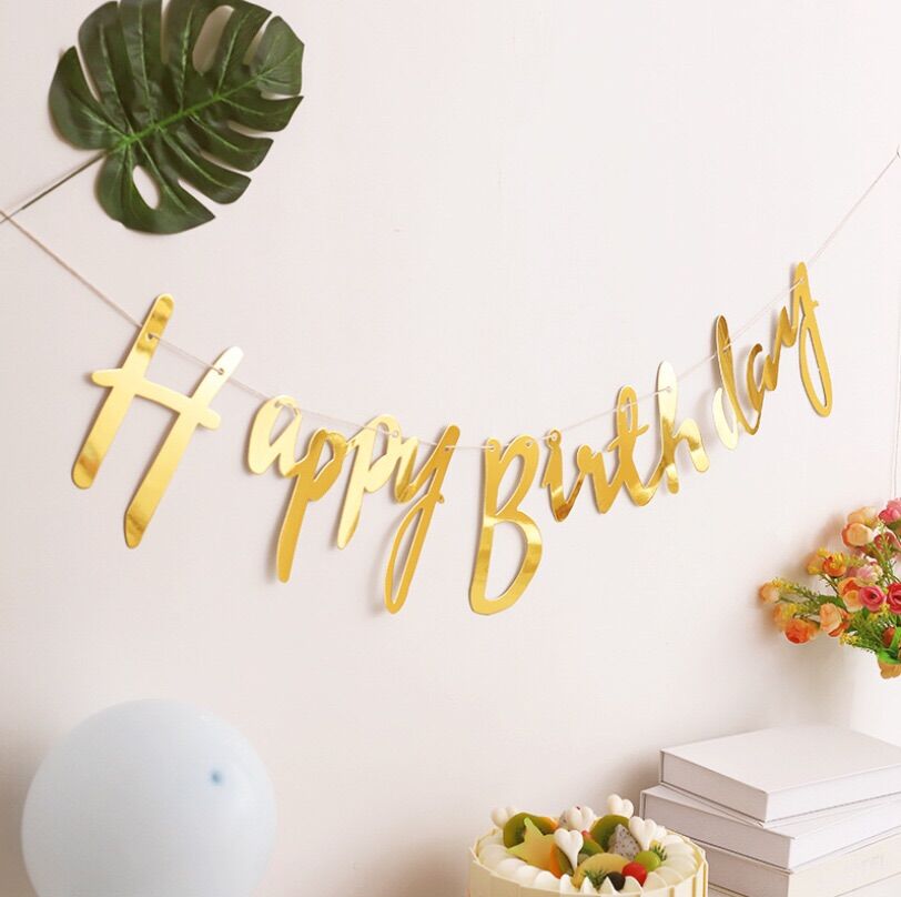 Happy birthday ép kim trang trí sinh nhật