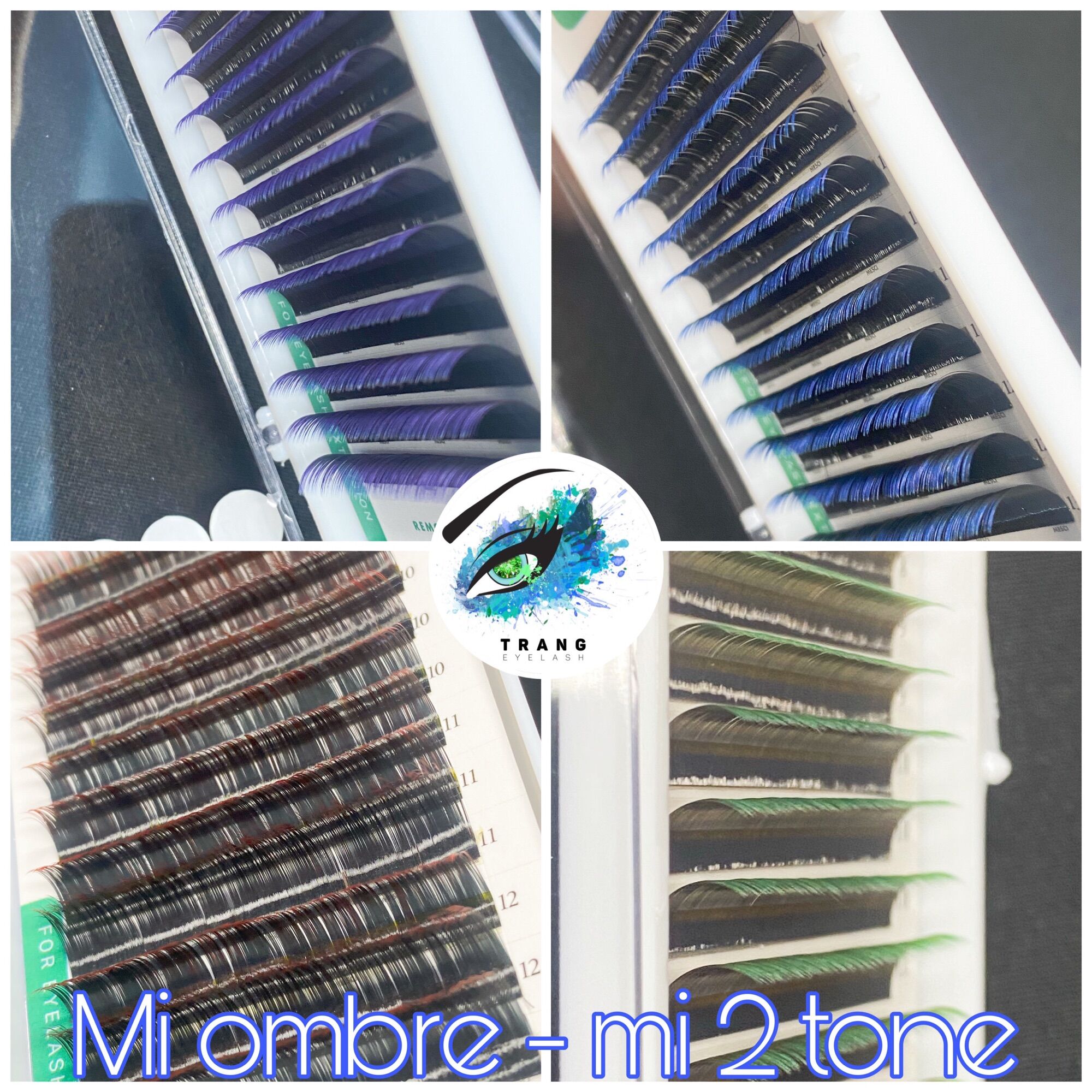 Lông Mi Màu nhiều màu Trang Eyelash mi nhiều màu, mi mix màu, nhiều màu trong 1 hộp
