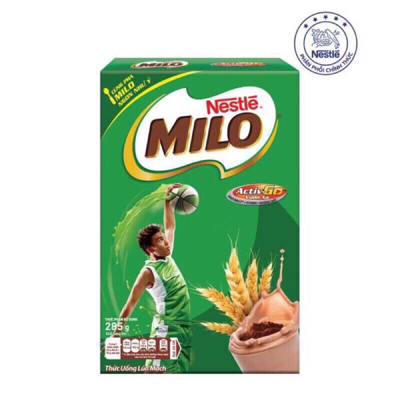 Sữa bột Milo nguyên chất hộp giấy 285g