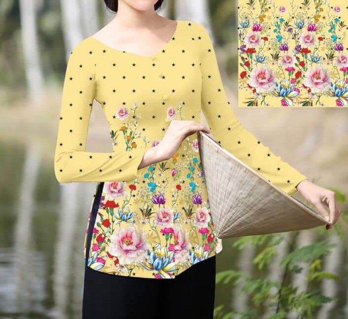 set bộ bà ba in hoa4d quần ống rộng