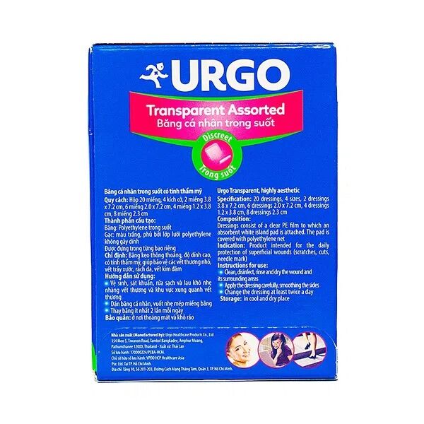 Băng Cá Nhân Trong Suốt Urgo Transparent Assorted 20 Miếng