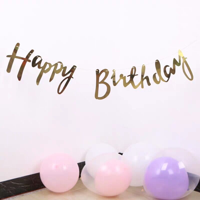Happy birthday ép kim trang trí sinh nhật