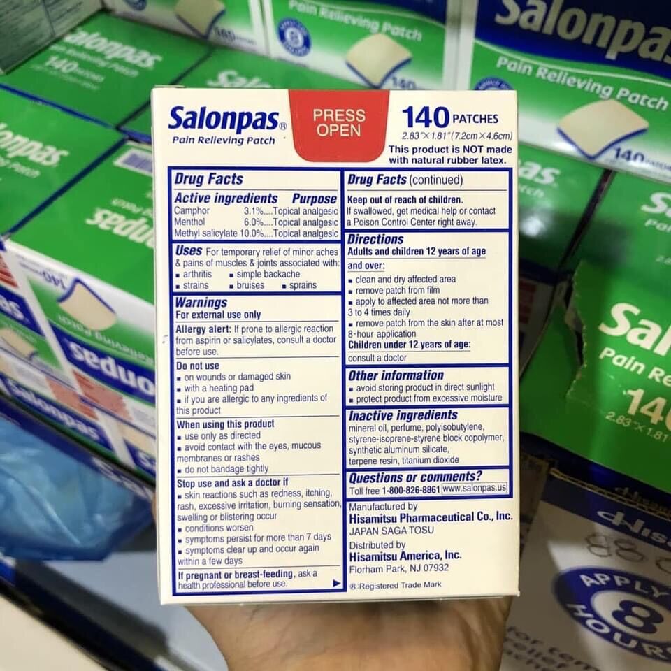 MIẾNG DÁN SALONPAS CỦA MỸ 140 MIẾNG
