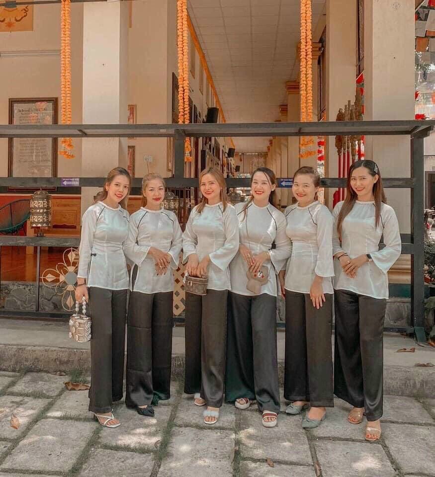 Bộ bà ba cách tân, bộ phật tử đi chùa