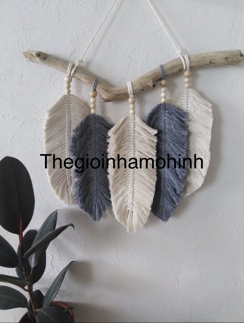 ( Bán lẻ từng lá) macrame treo trang trí decor không gian sống