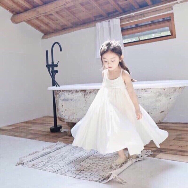 Váy maxi 2 dây tiểu thư bé gái