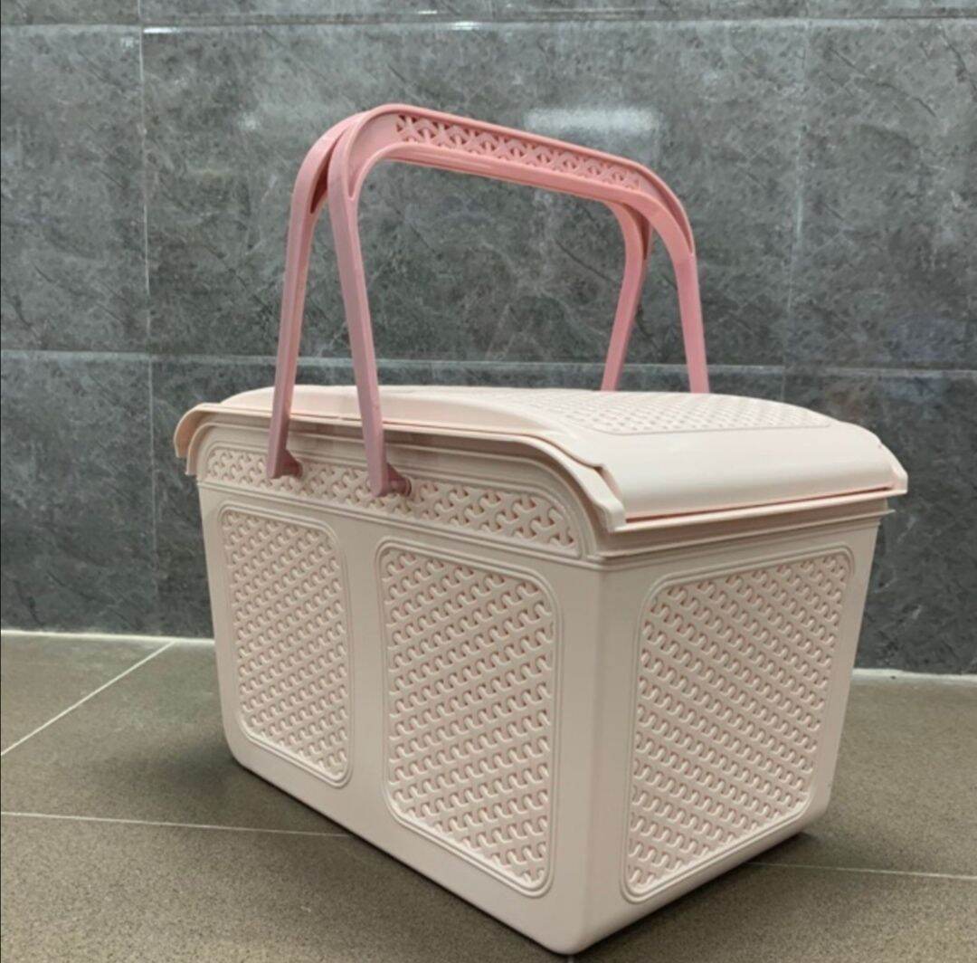 Rổ, giỏ đựng đồ có nắp việt nhật. kích thước: 27 x 25 x 38cm.