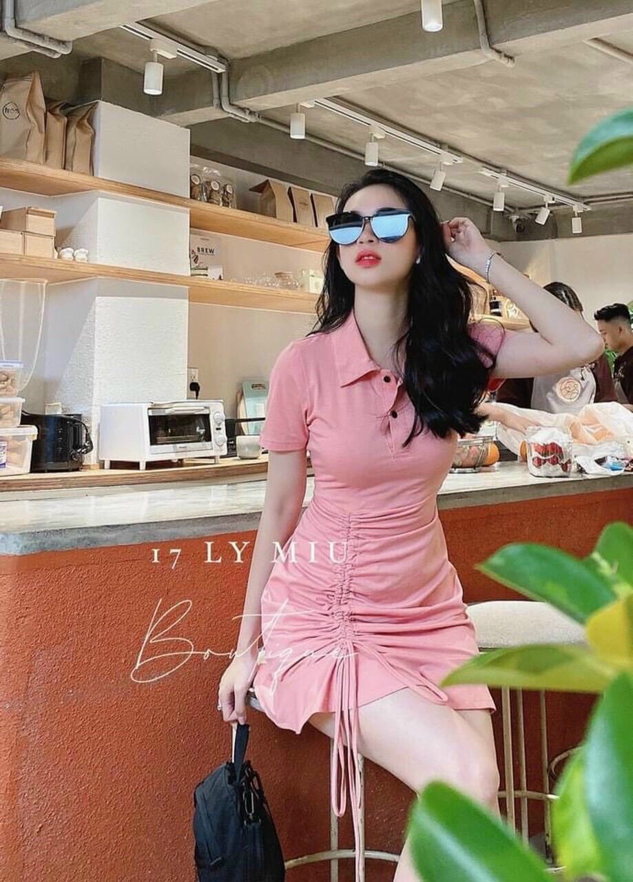[HCM]Đầm body rút eo đuôi cá cổ sơ mi siêu xinh