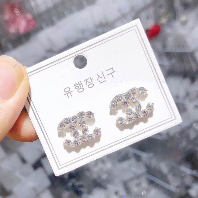 Combo 10 đôi bông tai si bạc Đính Đá lấp lánh
