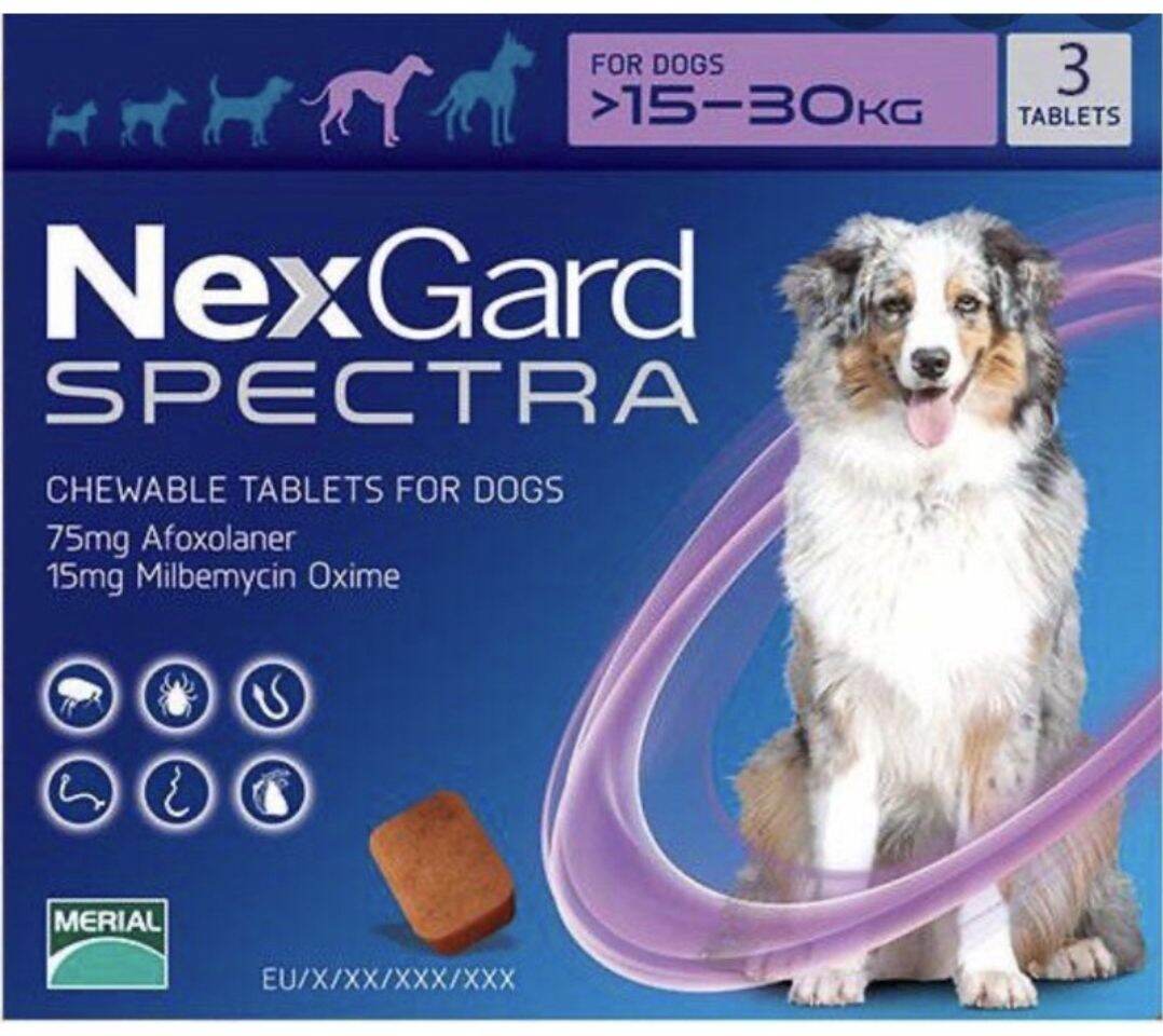 NexGard Spectra 15-30kg- diệt ve rận bọ chét ghẻ DEMODEX giun sán