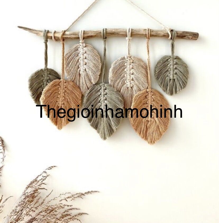 ( Bán lẻ từng lá) macrame treo trang trí decor không gian sống