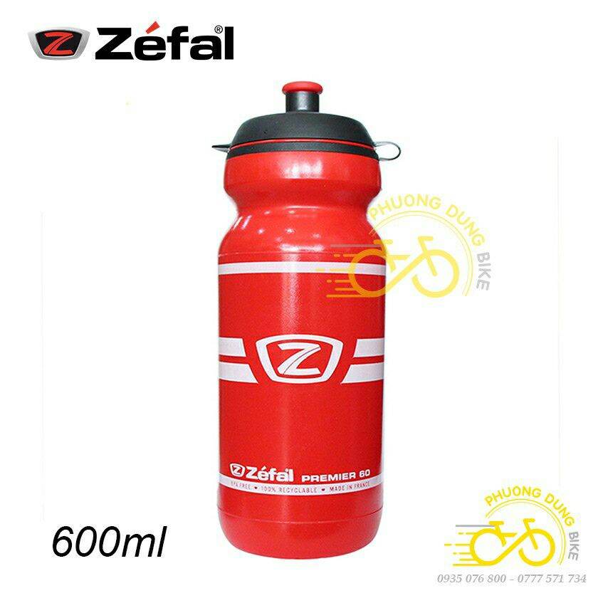 Bình Nước Xe Đạp ZEFAL PREMIER 600ml – Nhựa Không BPA, Dẻo, Nhẹ, Gắn Khung Xe