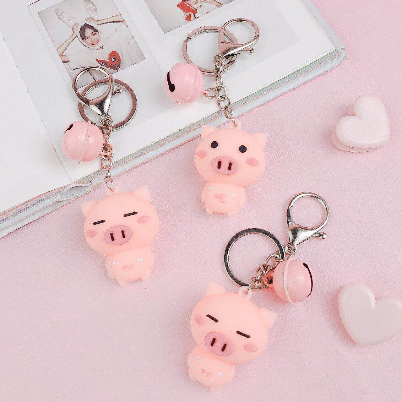 Móc khóa leng keng bé heo xinh đẹp