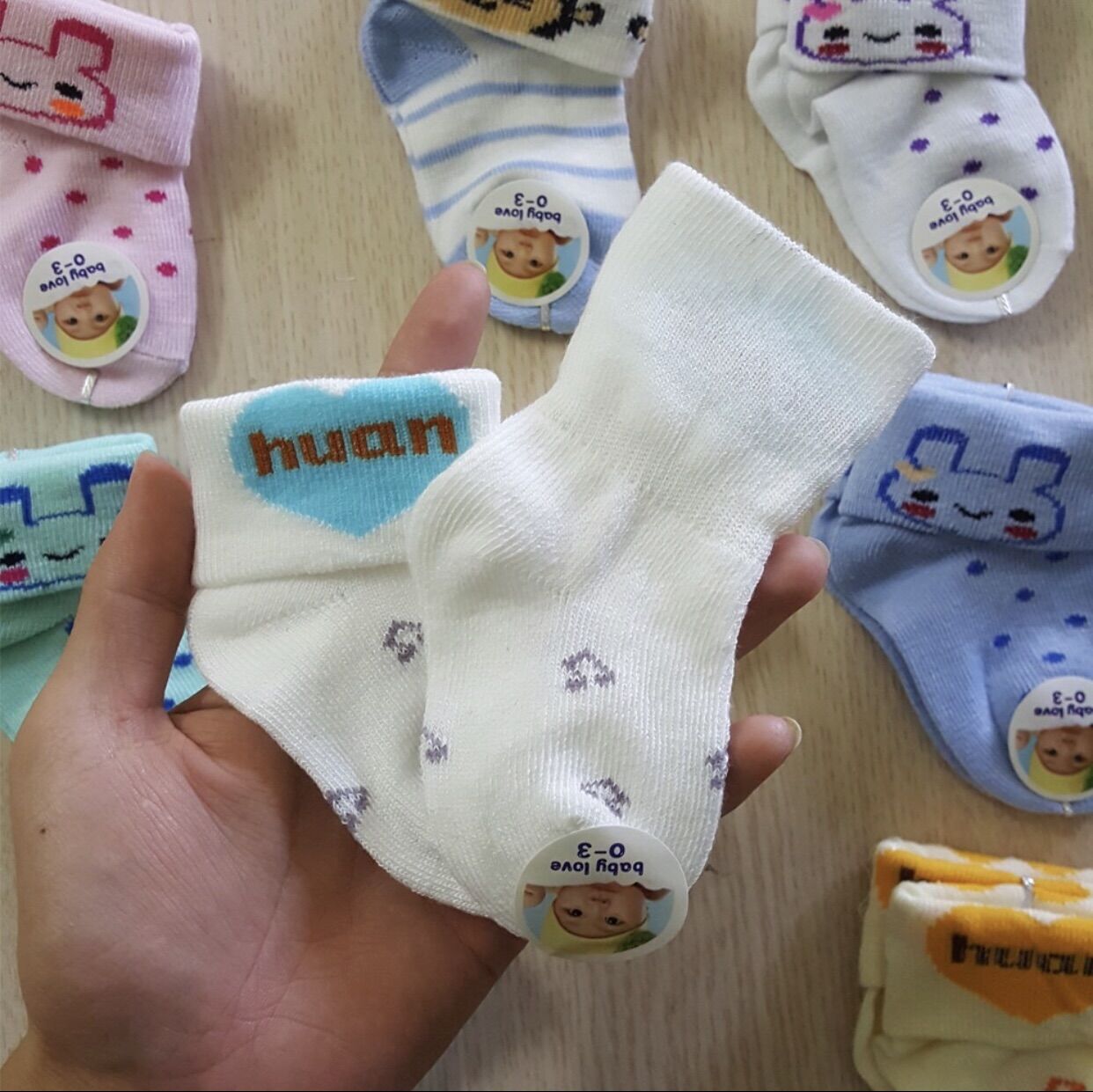 Tất len cổ bẻ mùa đông cho bé sơ sinh 0-5 tháng