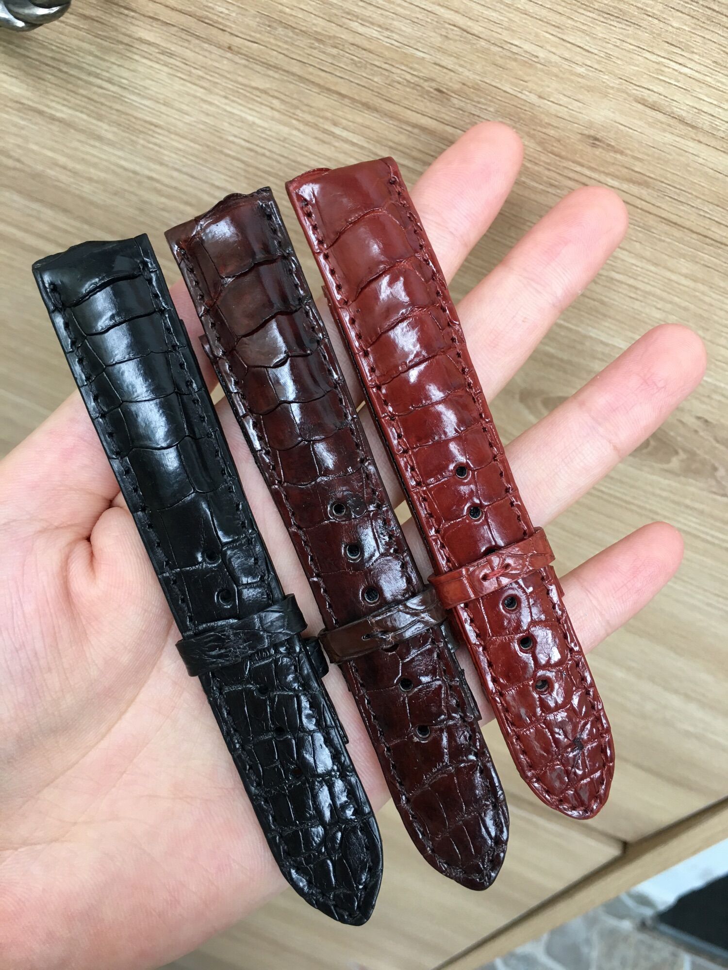 [HCM]Dây da cá sấu handmade da thật cho đồng hồ size 18 20 22 24