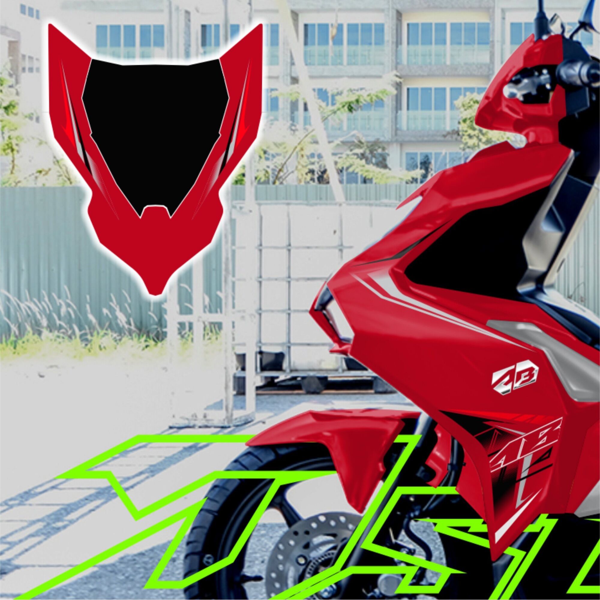 Tem AB AirBlade 2020 rời dán xe đỏ zin