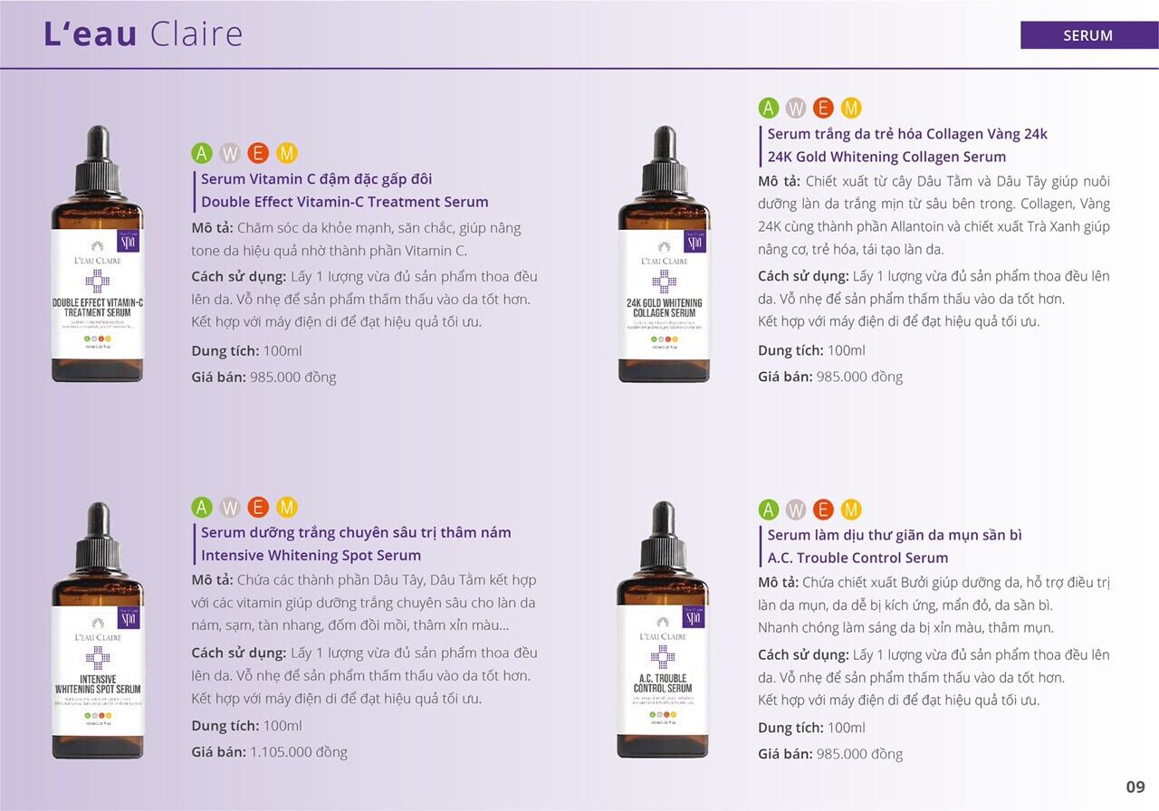 Serum căng bóng da Leau Claire ampoule 30ml ( hàn quốc )