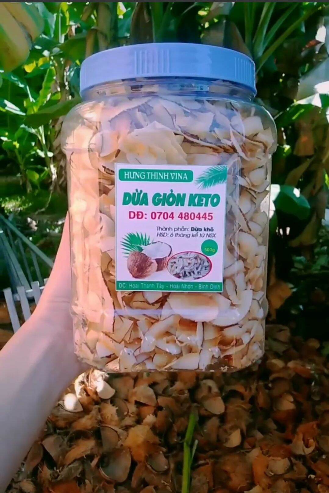 Dừa sấy giòn keto ko đường