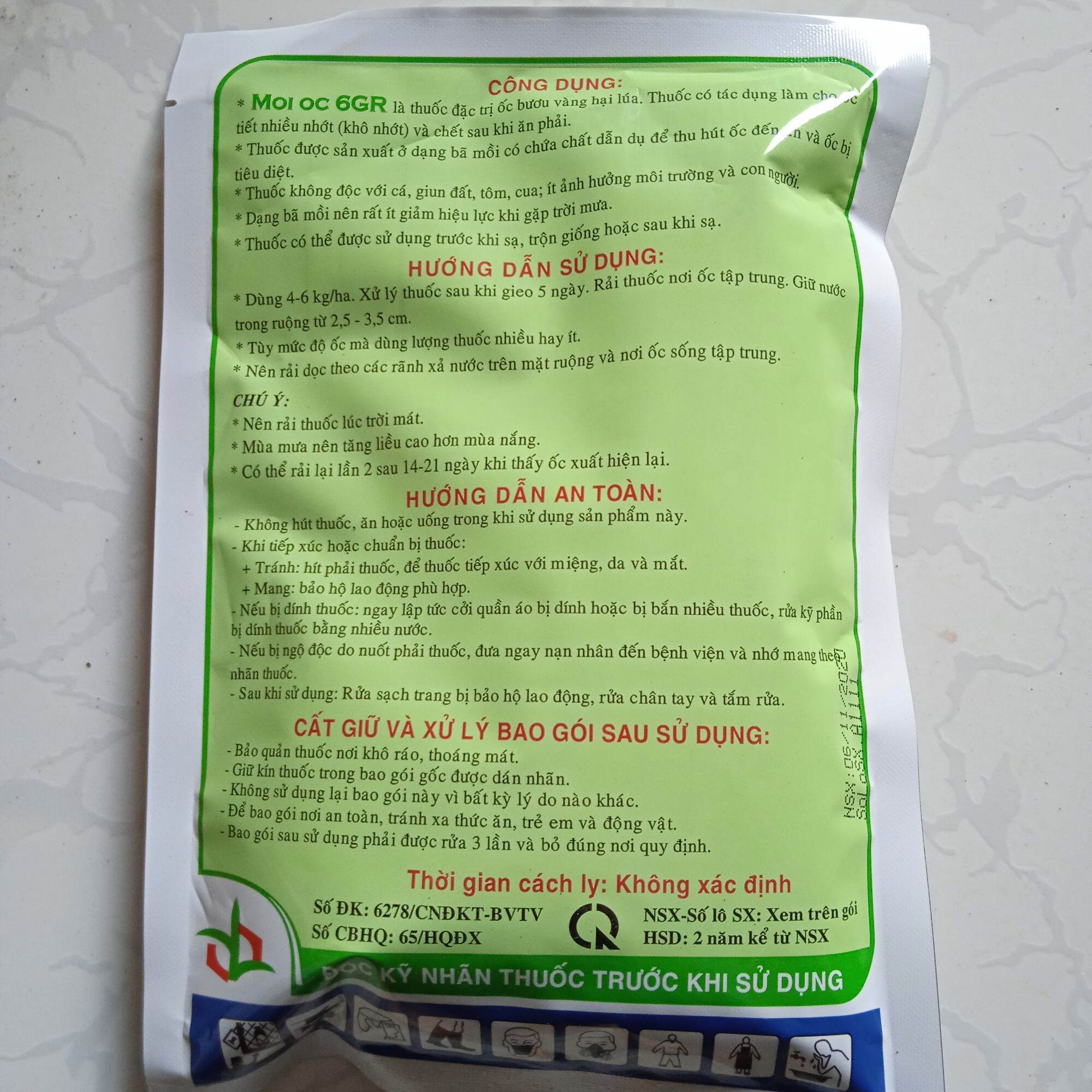 Thuốc trừ ốc bu vàng hại lúa MOI OC 6GR