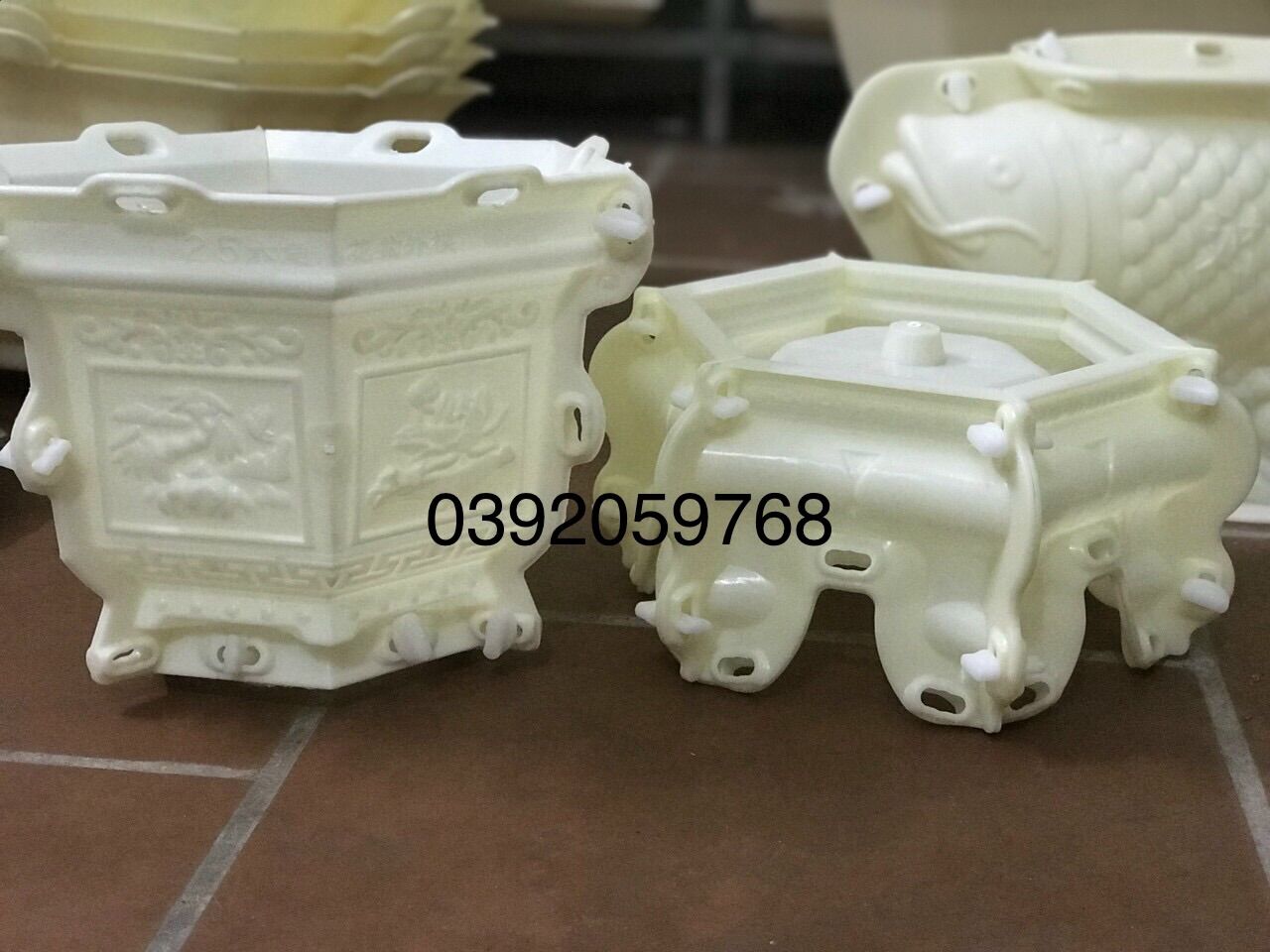 Cả bộ khuôn chậu lục giác 25 kèm đôn