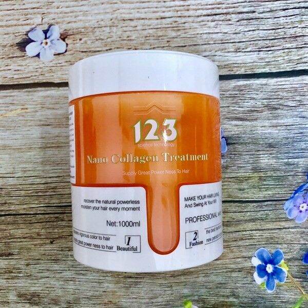 🎷hấp dầu 123 nano collagen treatment 1000ml mẫu mới. siêu rẻ siêu tiết kiệm