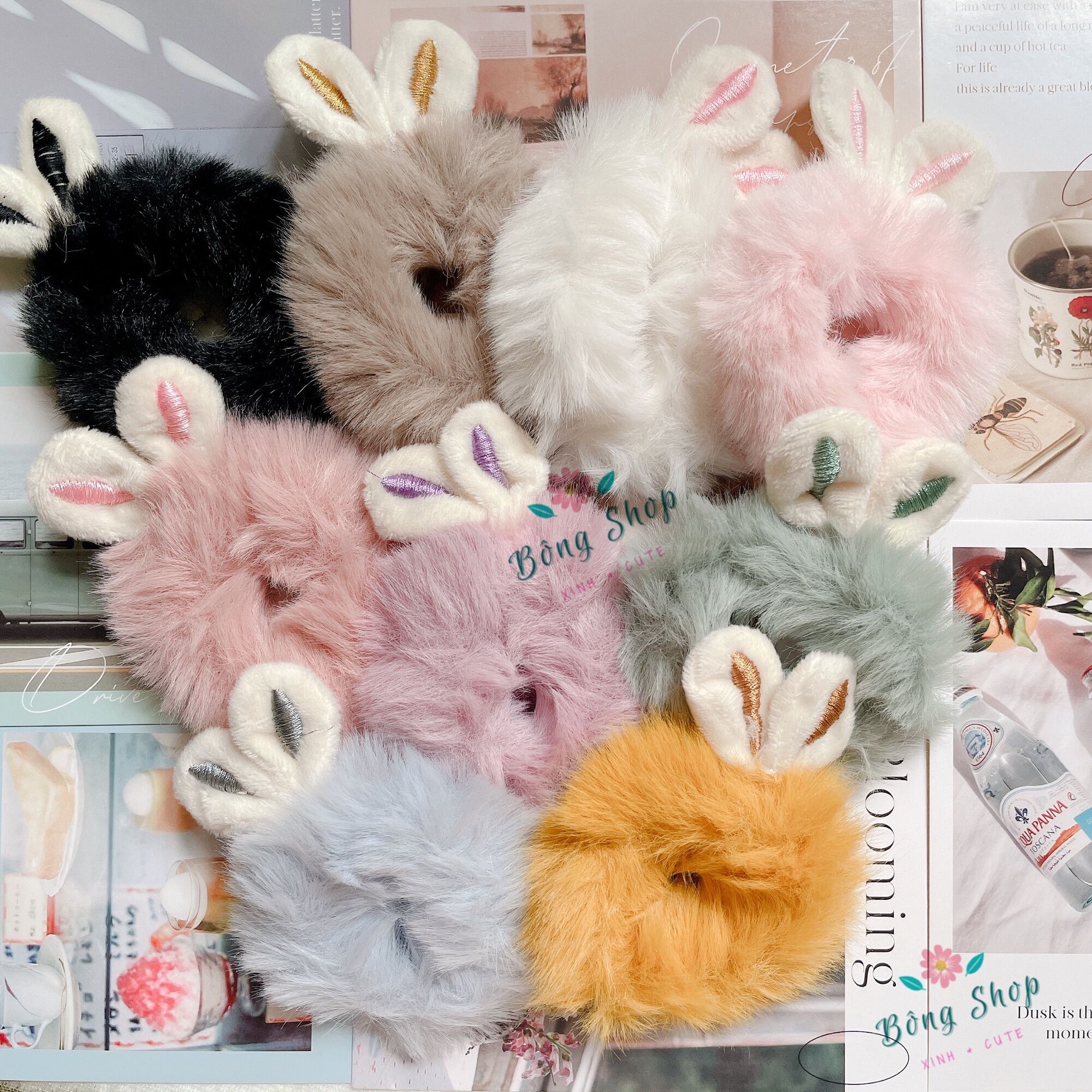 Dây cột tóc lông thỏ mềm mịn cute đáng yêu