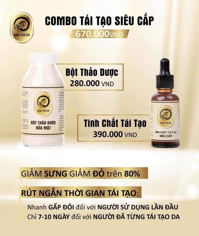 Combo Tinh Chất Hoàng Thiên Sâm 30Ml - Giảm Mụn Nám Sẹo Rỗ Hiệu Quả