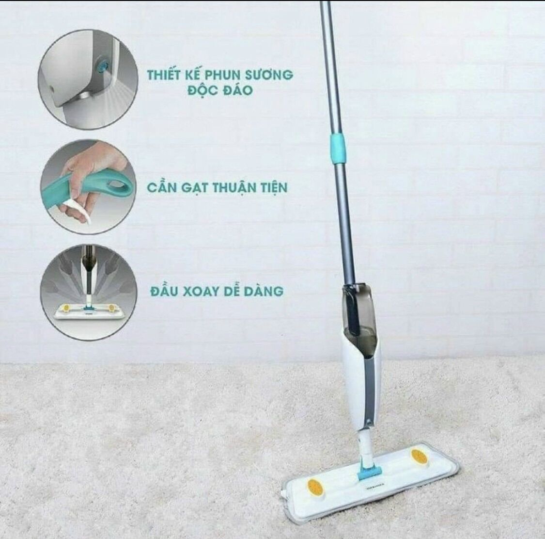 Cây lau nhà dạng xịt nước lock&lock - 2 model: etm461 & etm472
